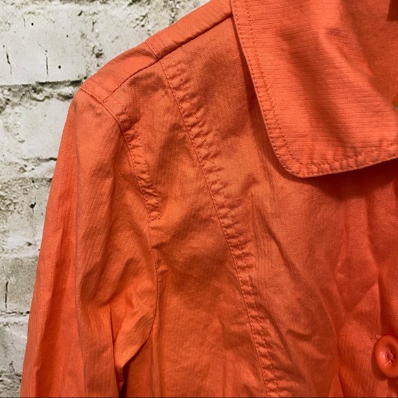 Chicos Orange Cotton Button Up Shirt Jacket - Picture 2 of 4